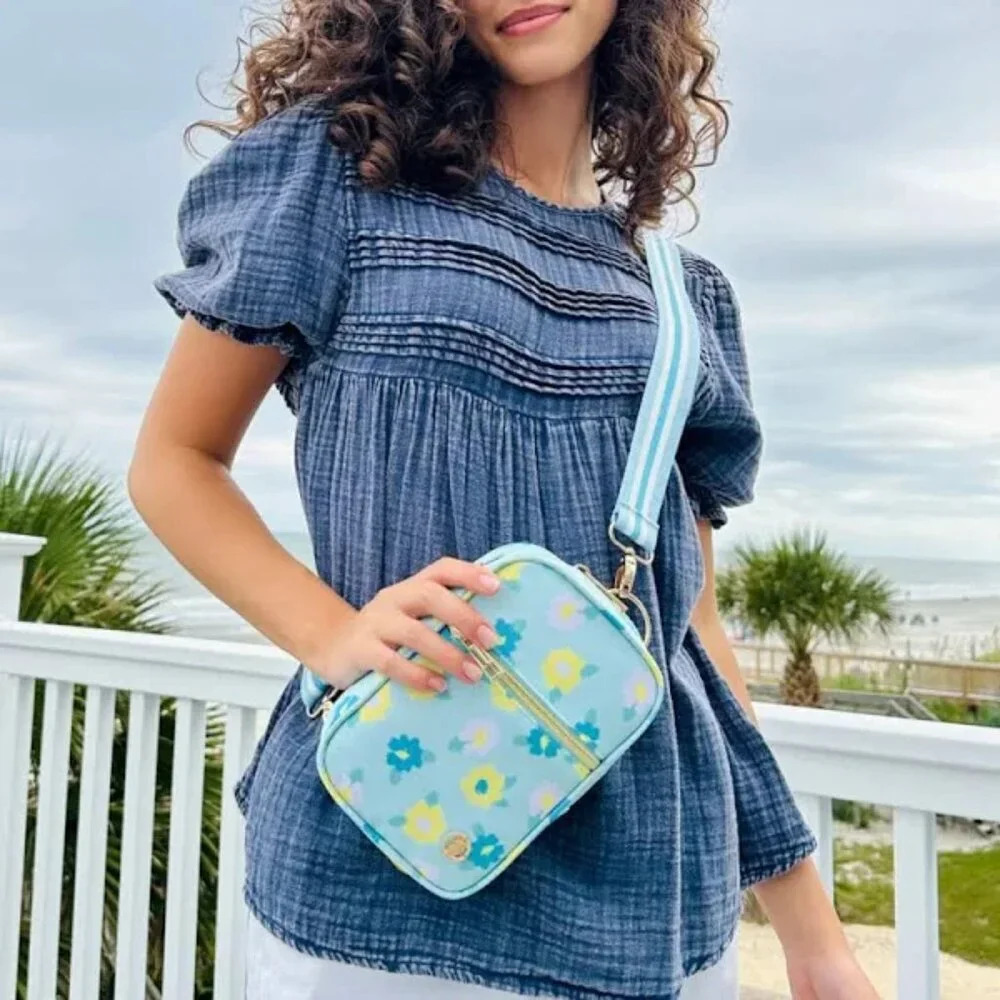 Simply Southern 5 Ways Bag - Mint Green with Flowers